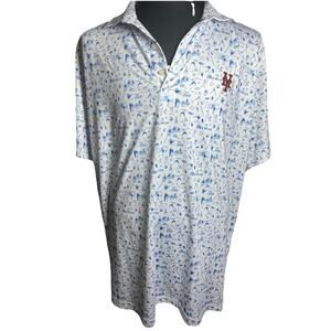 Johnnie O NY Mets Men’s Blue/ White Short Sleeve Golf Polo XXL